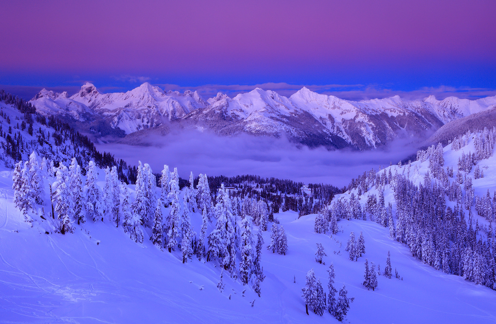 Snow covered mountains